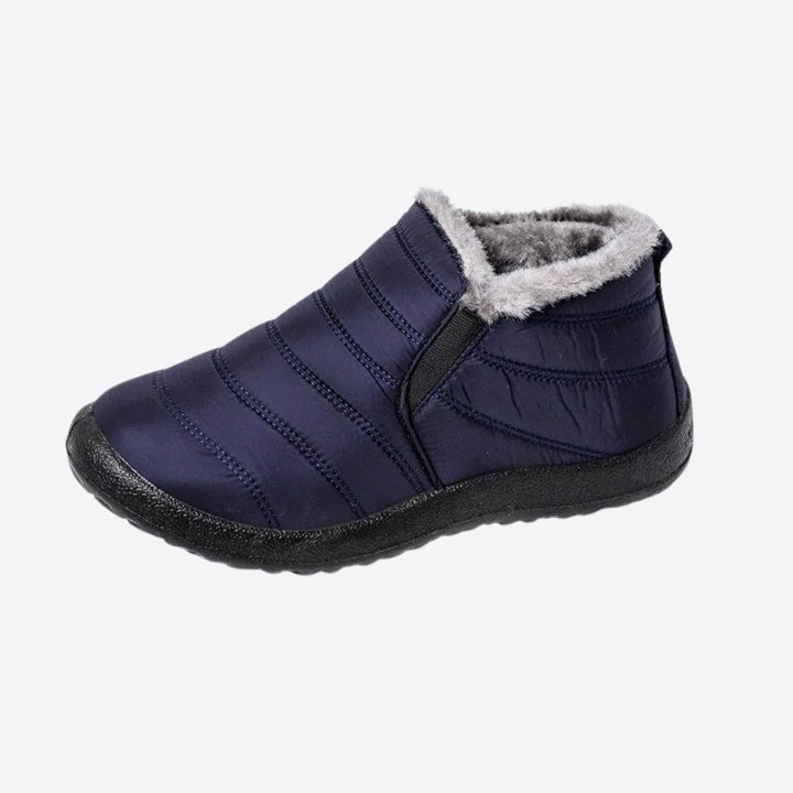 Slip-on women's warm winter snow boots, waterproof and comfortable for easy wear & protection.