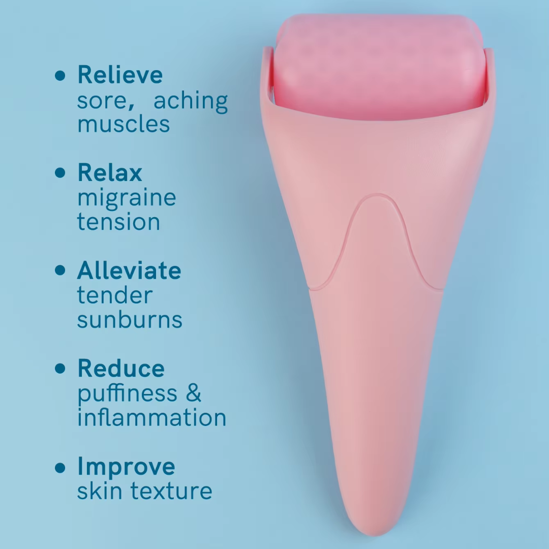 Skincare essential: ice roller for face. Minimizes puffiness, fine lines, and promotes skin glow.