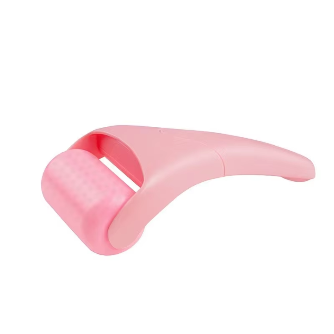 Skincare tool: ice roller for face. Targets puffiness, fine lines, and provides cooling therapy.