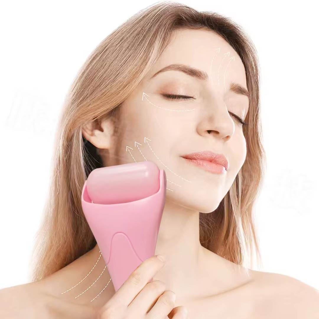 Daily skincare ice roller for face. Provides cooling therapy, reduces puffiness & fine lines.