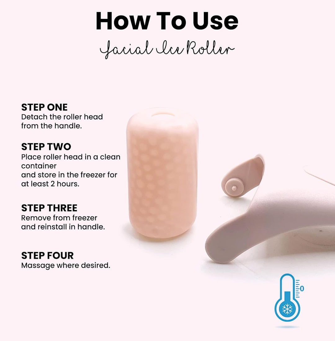 Facial massage ice roller, unisex design for puffiness & fine line reduction. Daily skincare essential.