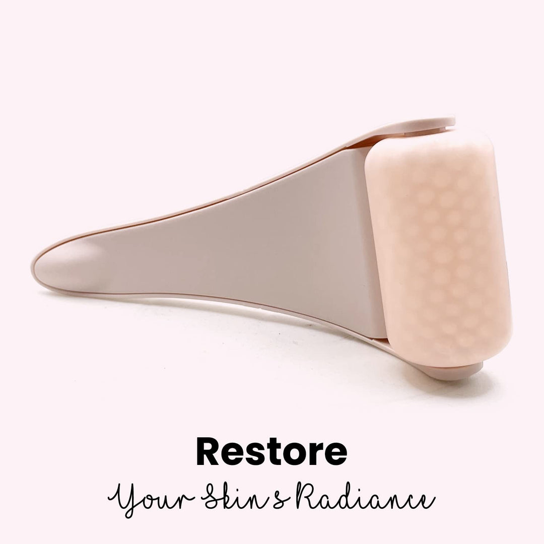 Cooling ice roller, a unisex anti-aging tool for facial puffiness relief & smoother skin.