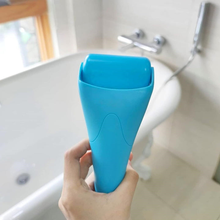 Anti-aging ice roller for face, combats fine lines & puffiness. Unisex skincare tool for glow.