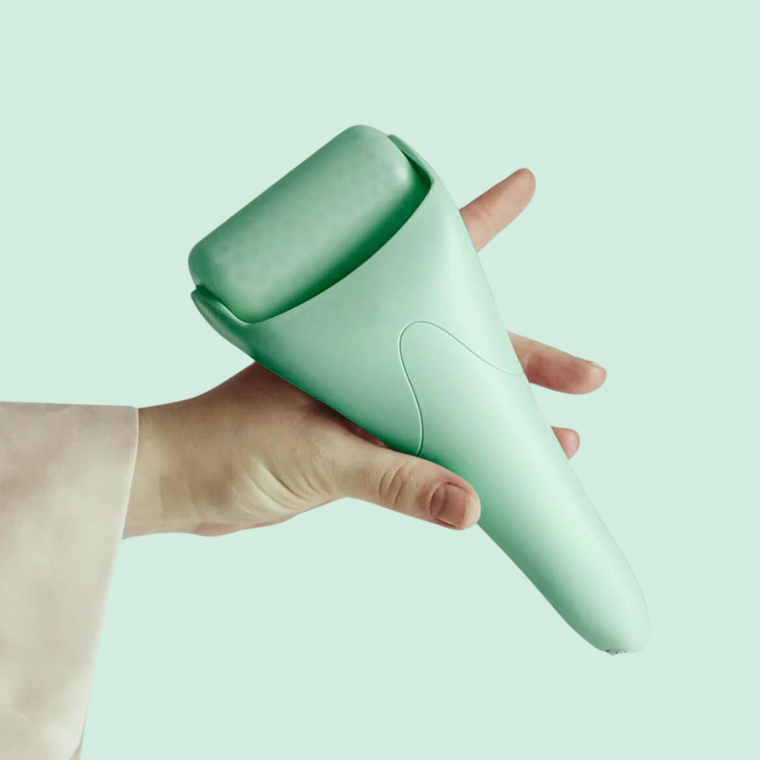 Ice roller for face massage, targets fine lines & puffiness. Unisex beauty tool for daily skincare.