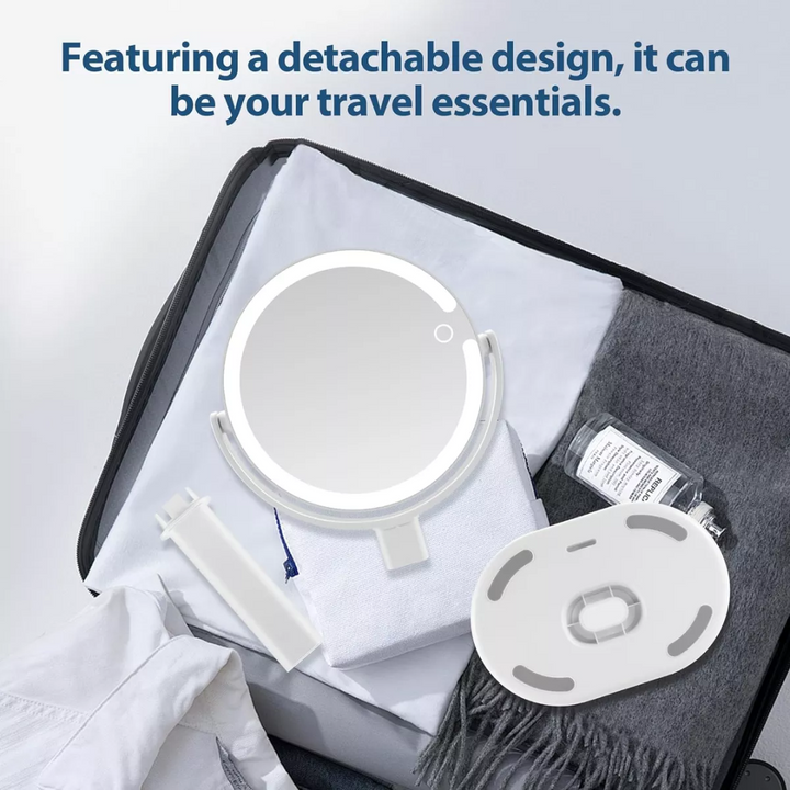 Beauty mirror with bright LED illumination, 20X zoom, ensuring perfect makeup application every time.