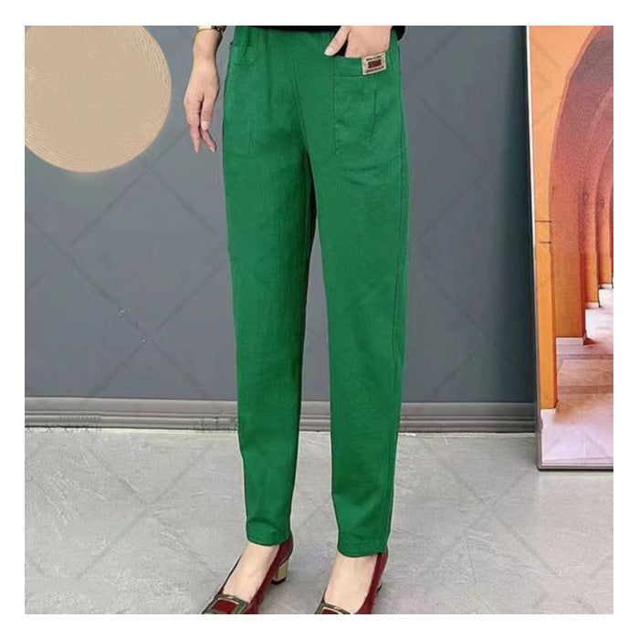 Straight leg casual pants for women, featuring a relaxed fit for comfortable everyday wear.