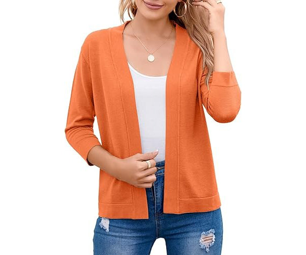Lightweight women's open-front cardigan sweater, a comfortable and chic layering piece for all seasons.