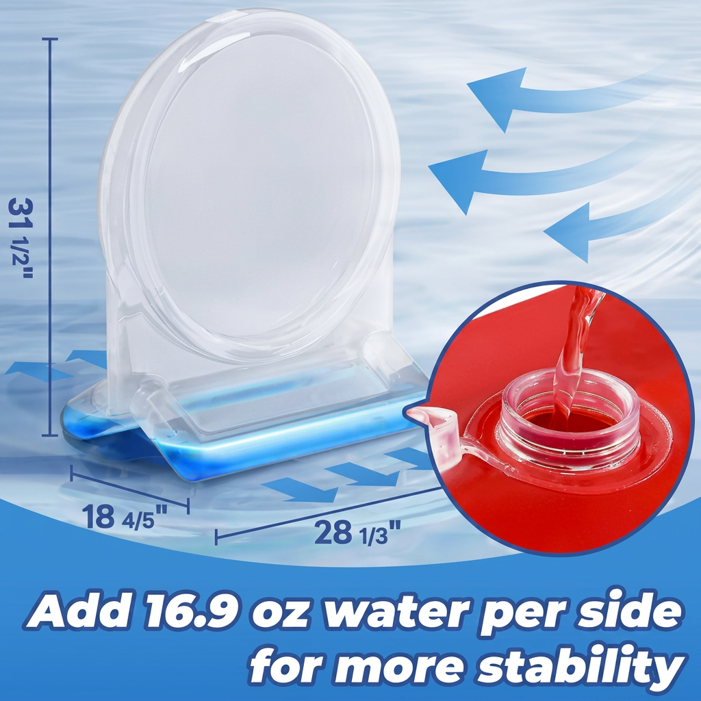 Durable inflatable water game with target and sticky darts. Excellent for backyard summer fun, family activities, & kids' parties.