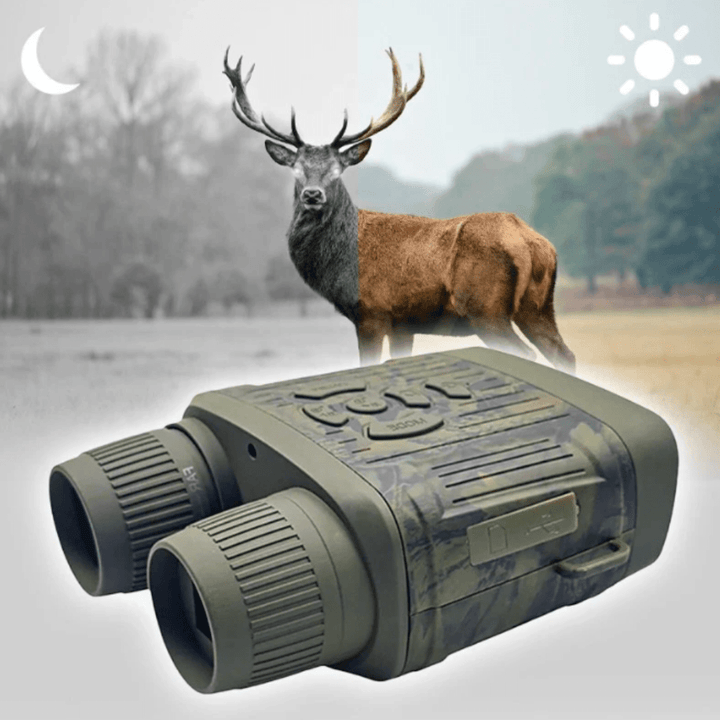 High-Definition Night Vision Binoculars with infrared, perfect for outdoor hunting & wildlife observation. HD display.