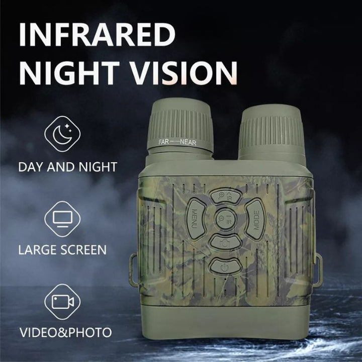Infrared Night Vision Binoculars with HD display, ideal for hunting & nocturnal wildlife observation.