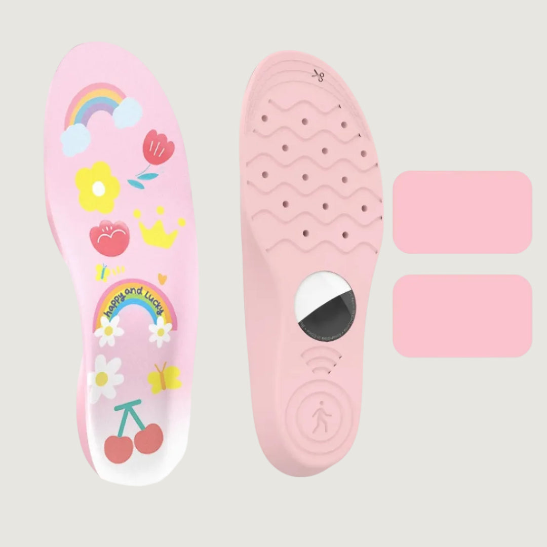 Smart tracking shoe inserts designed for unisex use, ensuring safety and comfort for both children and adults.