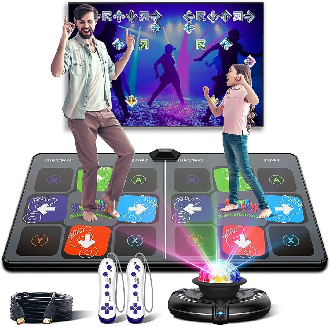Kids interactive dance mat for TV, promoting active play & fitness. Fun family home entertainment game.