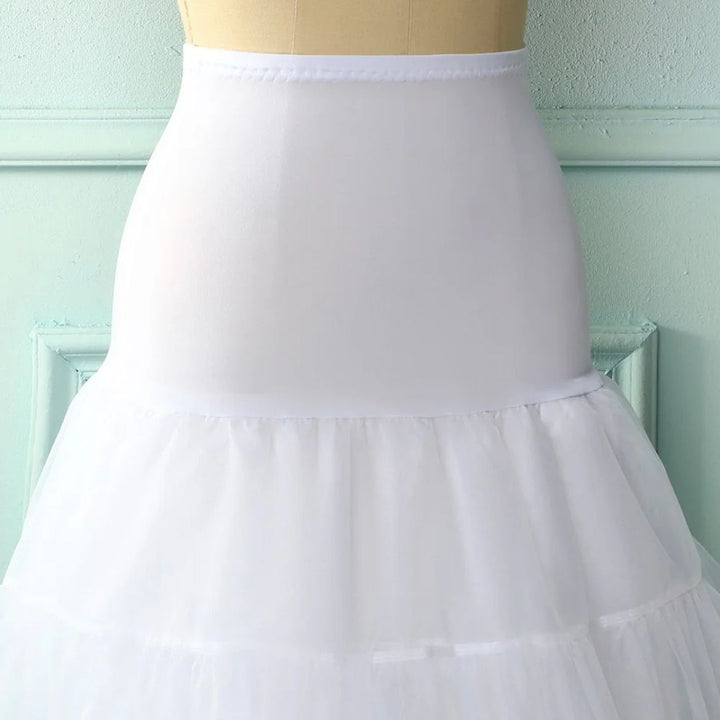 White elegant layered tutu petticoat for women, creating a glamorous underskirt volume for skirts.