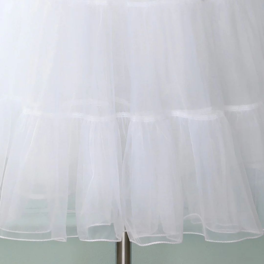 Black women's layered petticoat underskirt, a glamorous tutu for parties, costumes, or special occasions.