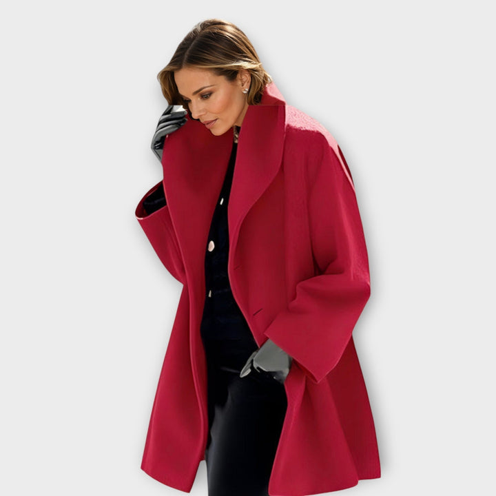Elegant women's windproof wool winter coat for stylish cold weather fashion.