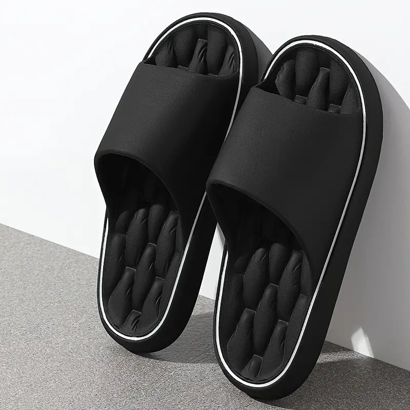 Men's Graceful cushioned slides with massage footbed for ultimate comfort and athleisure style.