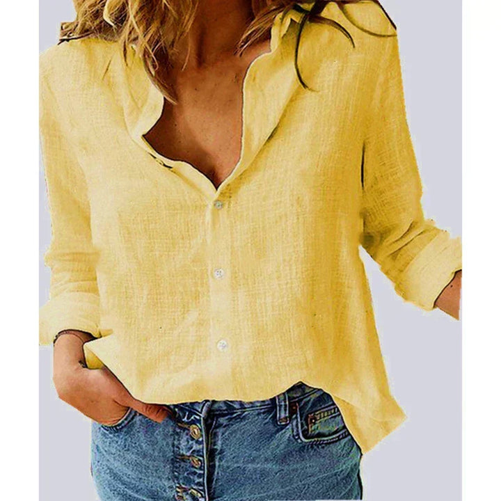 Relaxed fit women's long sleeve shirt with beautiful bird print. Perfect casual top.