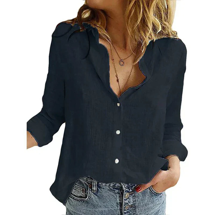 Women's fashionable long sleeve bird print blouse, lightweight and comfortable for daily wear.