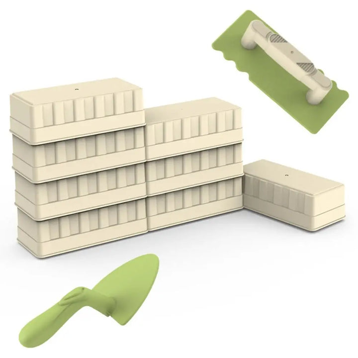 Colorful kids' beach sand toy set, includes mini spade & molds for sand play, garden & outdoor activities.