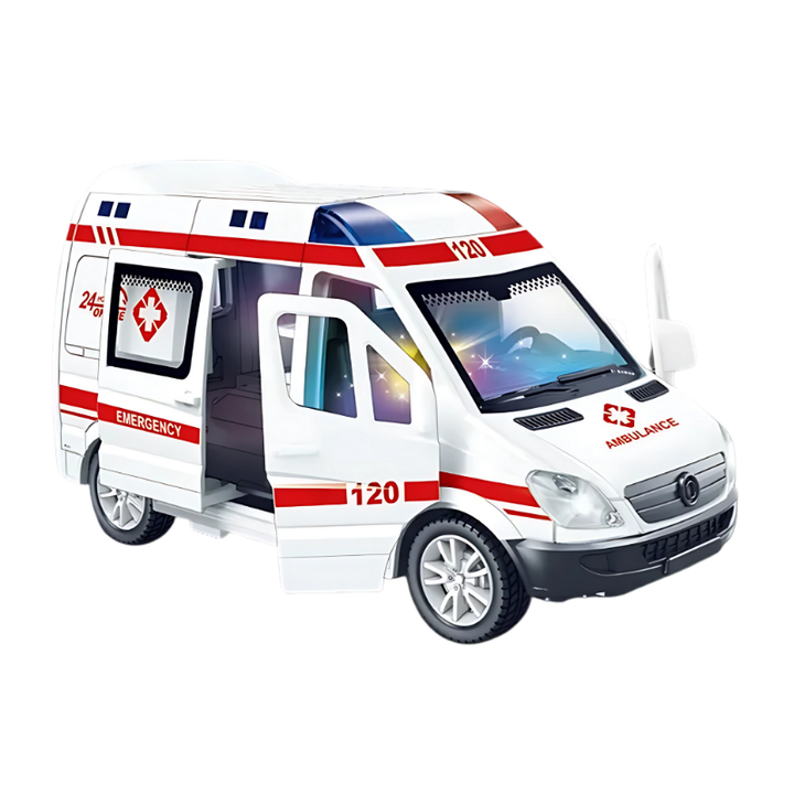 Kids' Dynamic Rescue Vehicle toy with lights & sounds, perfect for imaginative play and toddlers.