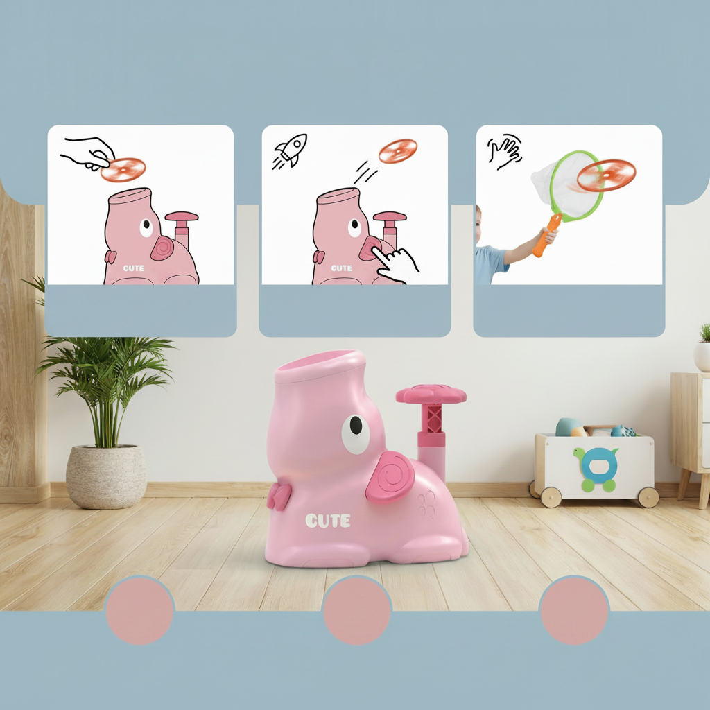 Fun kids' disc launcher game for boys & girls, promoting outdoor play and physical activity.