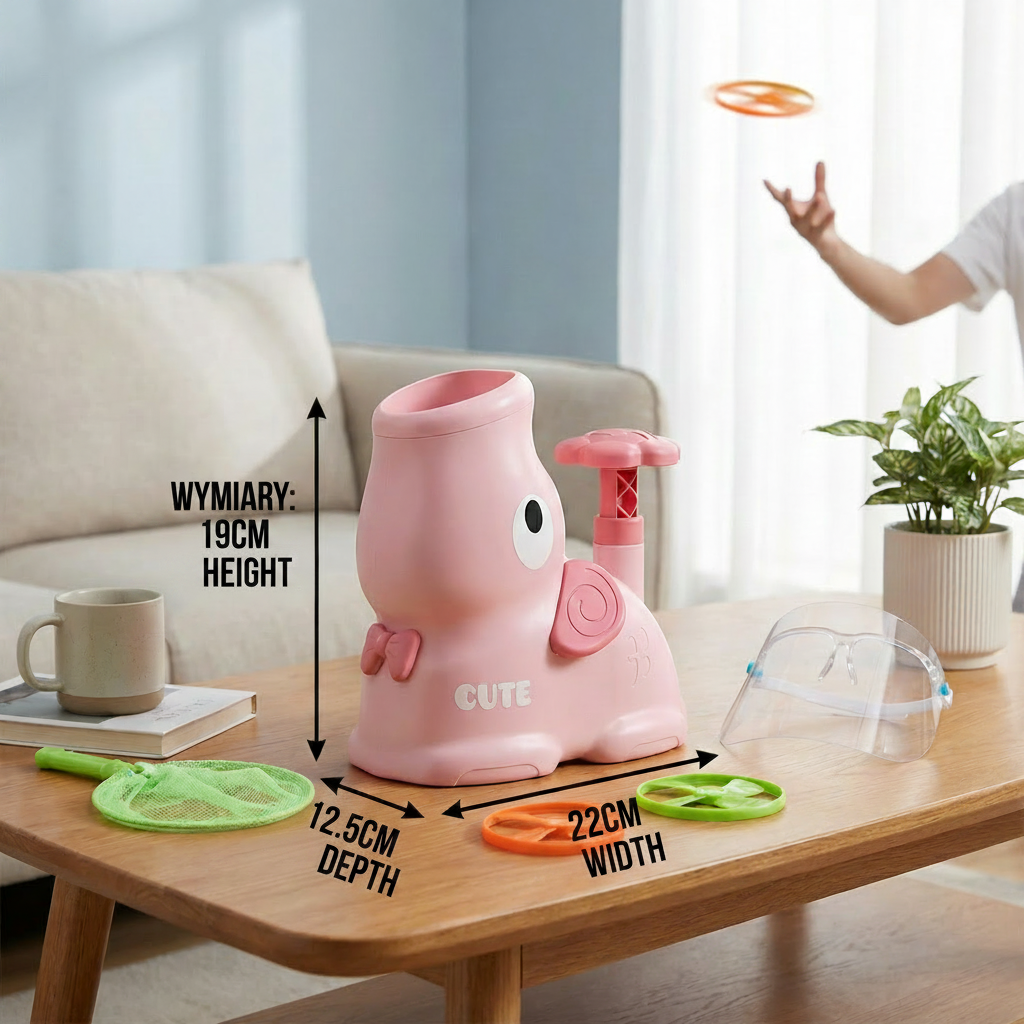 Bright disc launcher toy for kids' summer outdoor play; encourages active fun & hand-eye coordination.