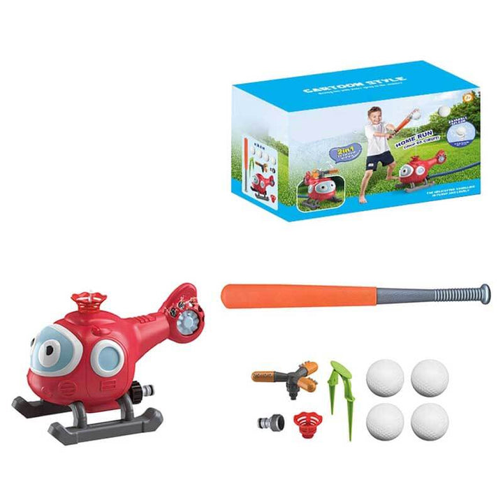 Children's outdoor water sprinkler baseball toy, promoting active summer play.