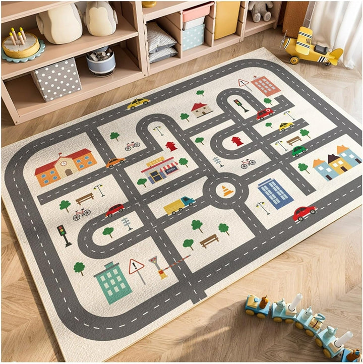Kids' creative learning mat, a colorful educational playmat ideal for toddlers' playtime in nursery or playroom.