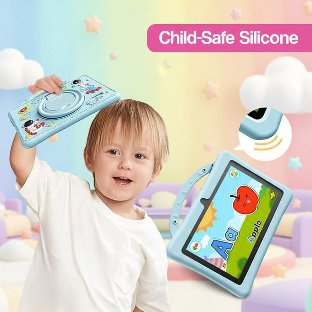 Toddler-friendly educational tablet with easy-to-use interface & a protective shockproof cover.