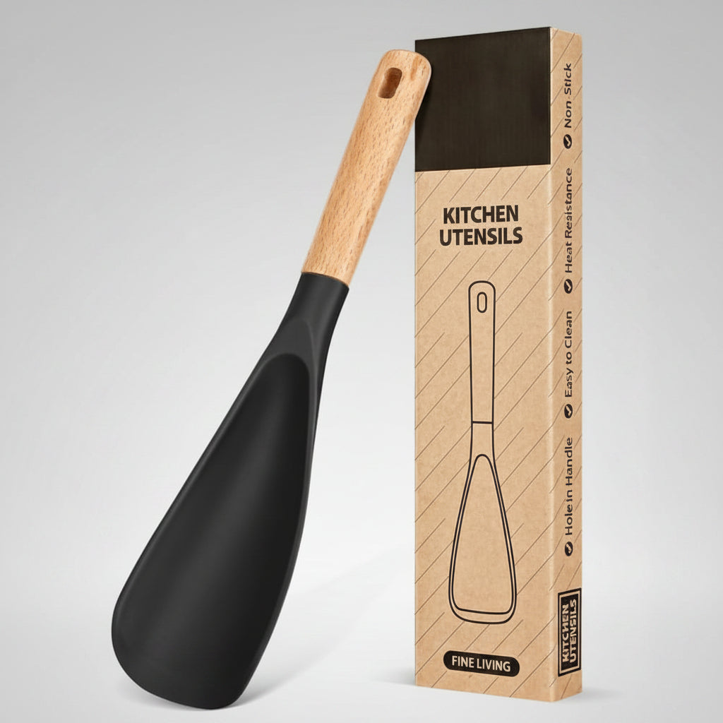 Seamless silicone spatula spoon for cooking & baking. Heat-resistant & non-stick safe kitchen utensil.