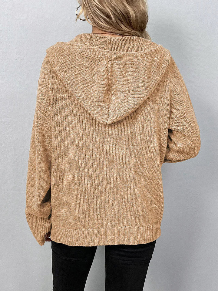 Long sleeve women's Sofia cardigan, warm knit sweater, a chic layering piece for winter.