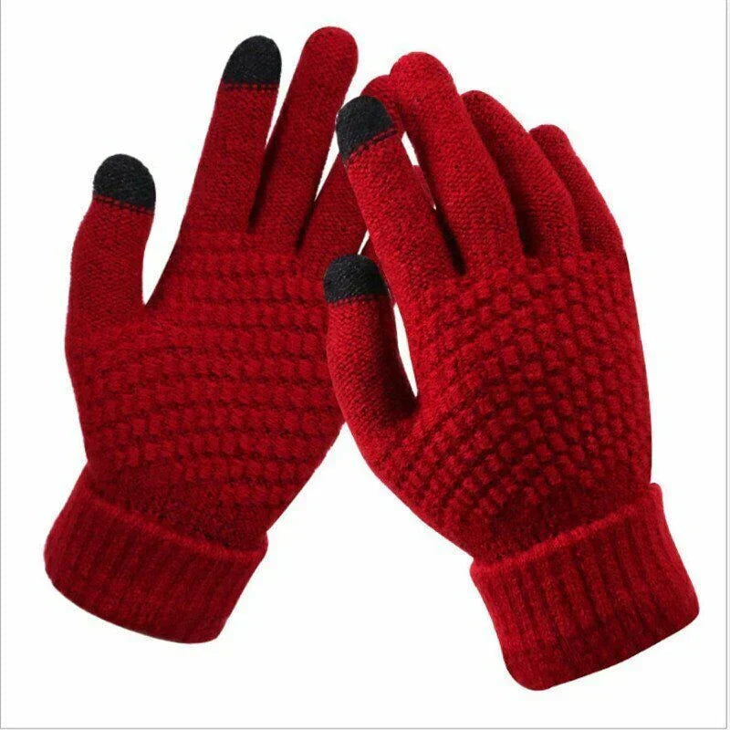 Everyday women's knitted gloves, smart touchscreen functionality, cozy & chic.