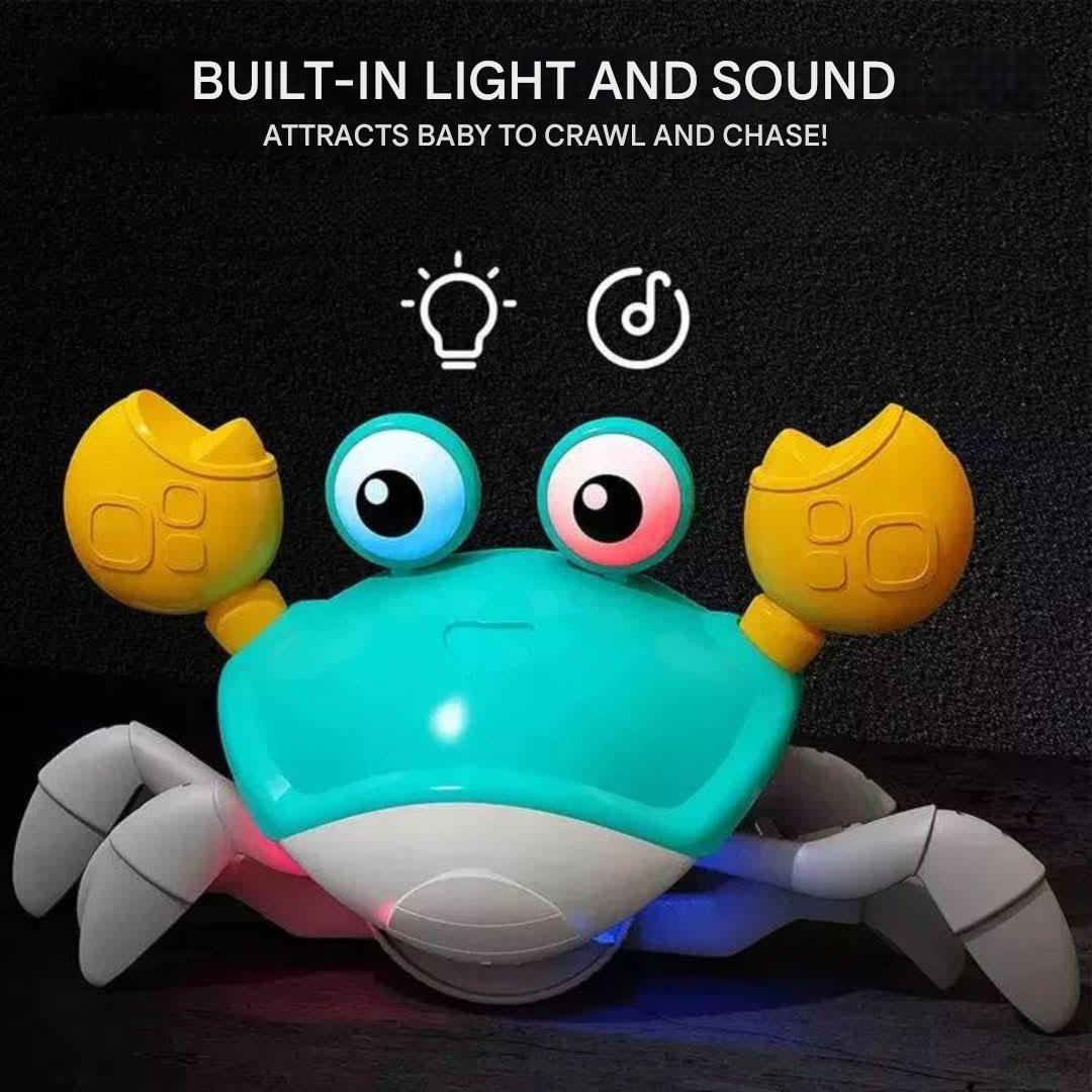 Kids interactive musical crawling crab toy, perfect for toddler motor skill development & fun play.