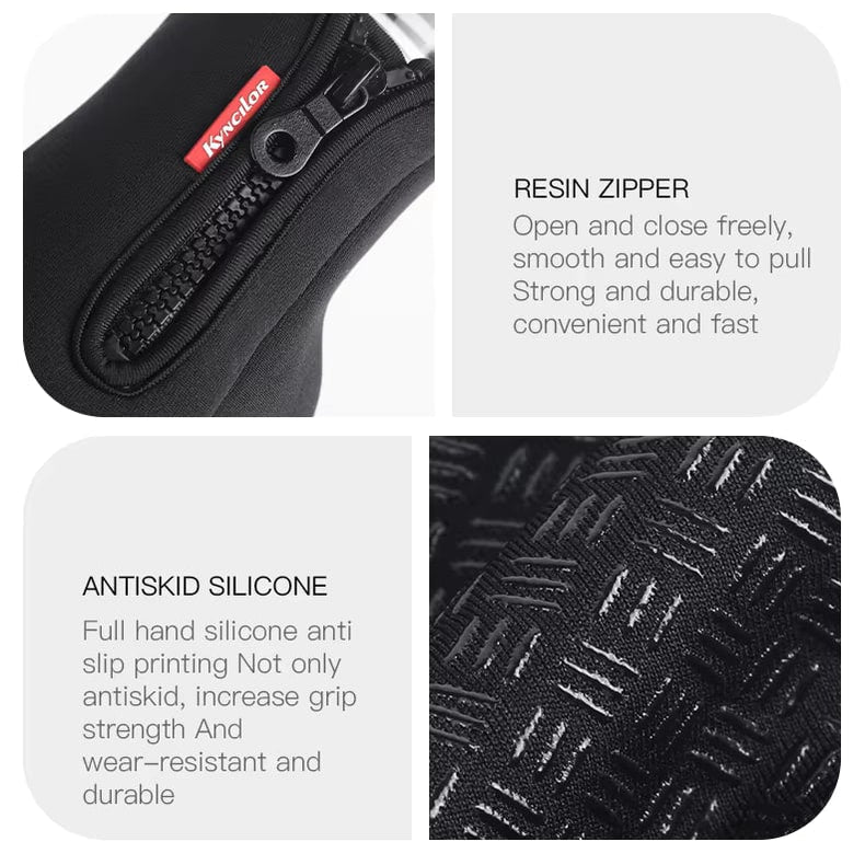 Women's outdoor waterproof gloves with touchscreen, thermal lining & non-slip design for winter adventures.