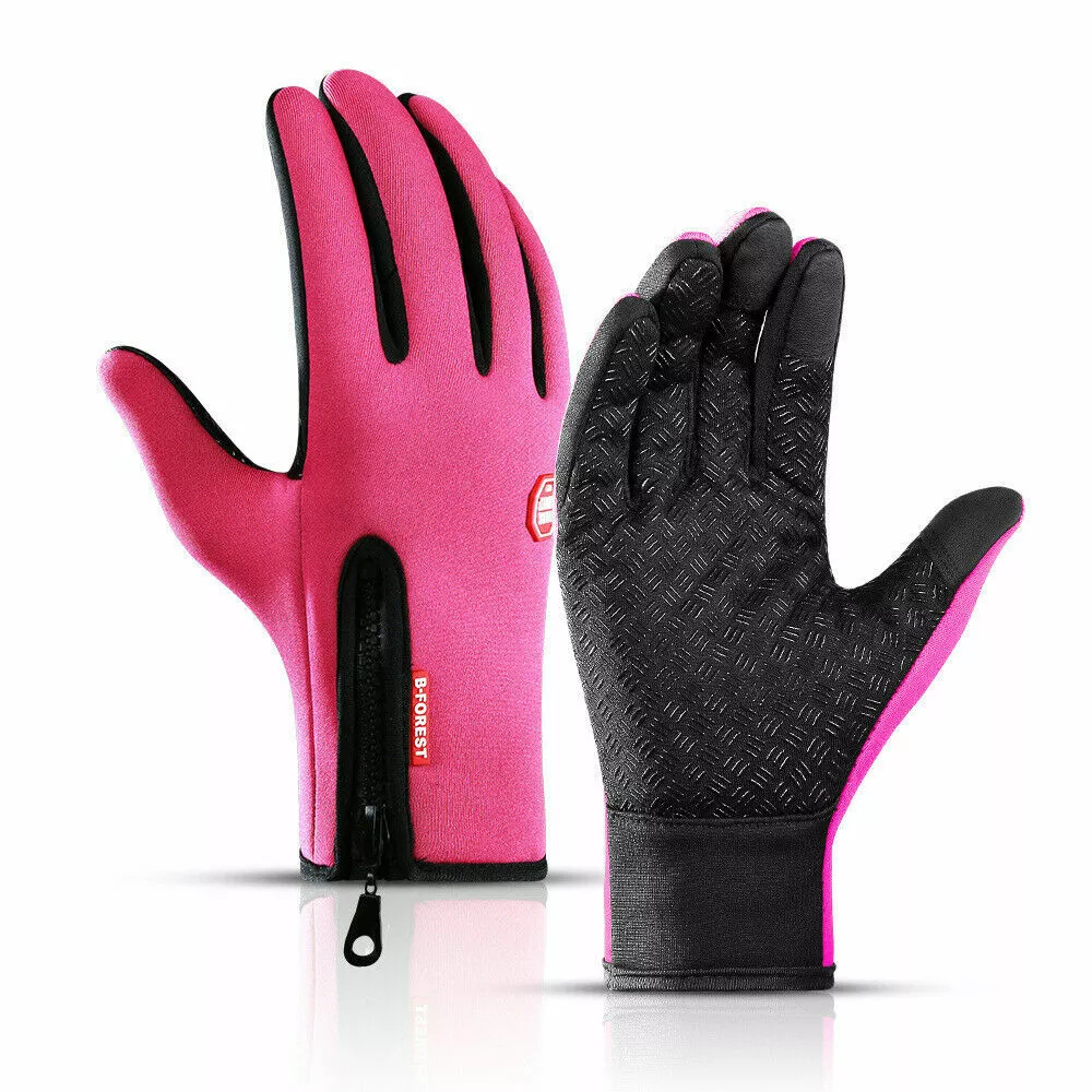 Women's non-slip touchscreen winter gloves, waterproof & thermal, providing secure grip for cold weather activities.