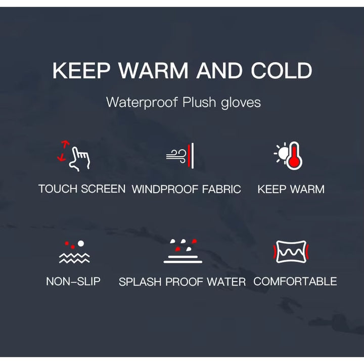 Sleek women's black waterproof winter gloves, touchscreen ready, non-slip palm, ideal for cold weather comfort.
