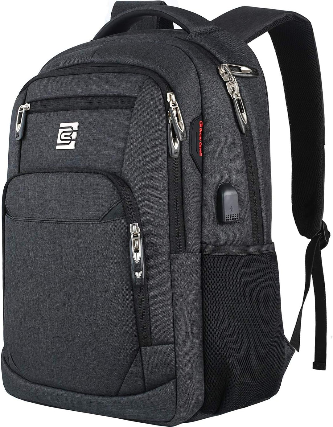 Secure anti-theft daypack for electronics, featuring a laptop sleeve & USB charging.
