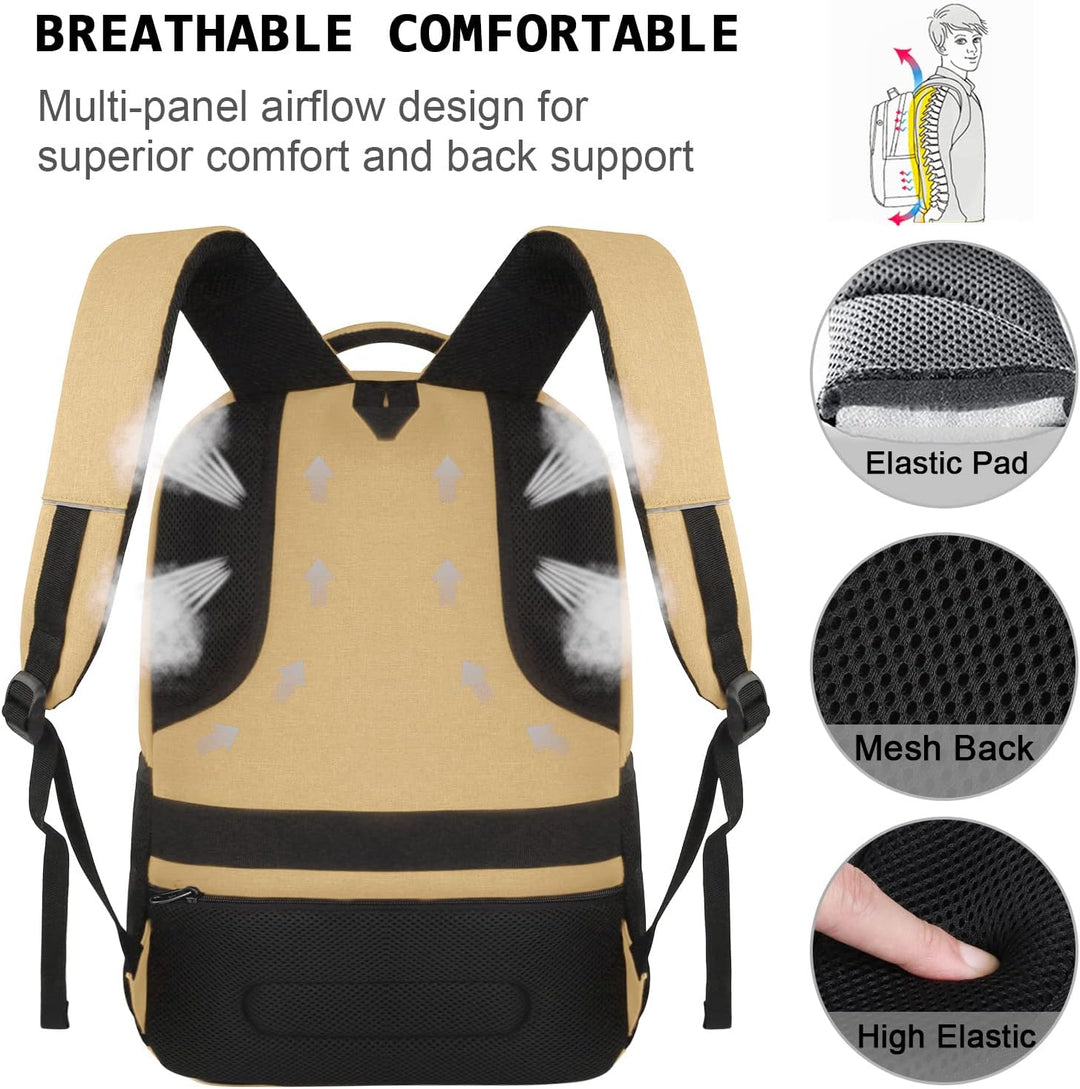 Modern unisex daypack with anti-theft features & integrated USB charging for all devices.