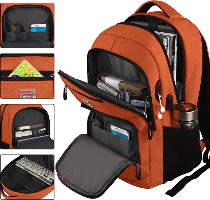 Versatile anti-theft school backpack, designed for textbooks, laptop, & USB charging convenience.