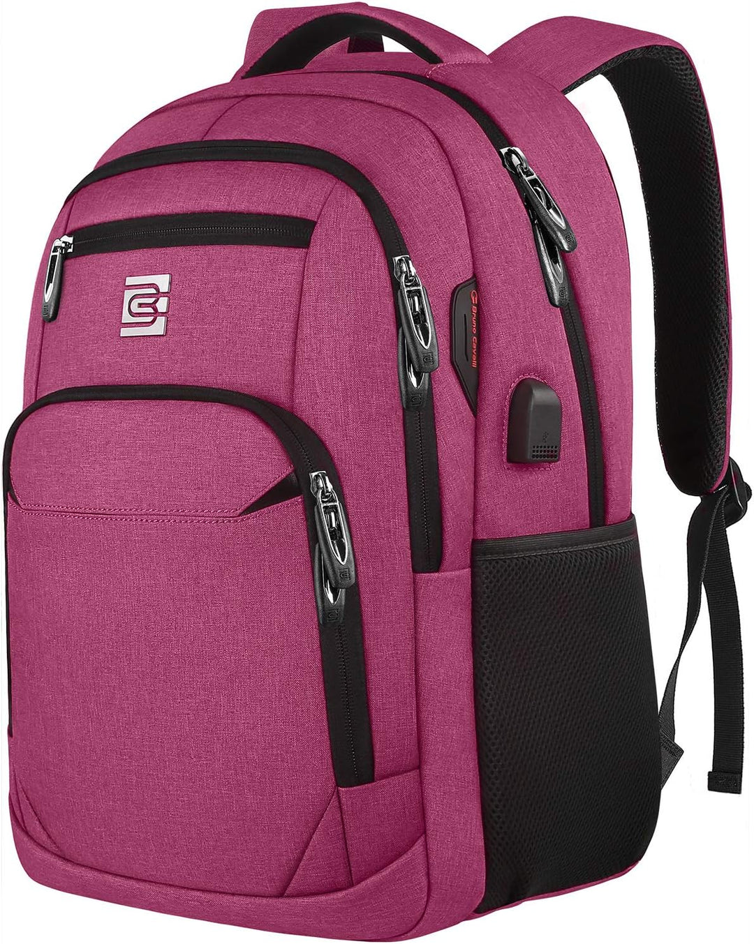 Unisex anti-theft backpack in grey, with USB charging port shown, perfect for daily use.