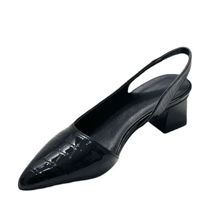 Women's elegant croco pattern orthopedic pumps, designed for all-day comfort with a stable, fashionable heel.