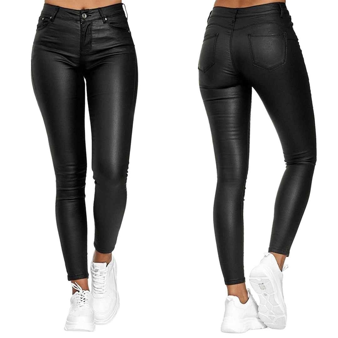 Women's high waist stretch trousers, slim fit, comfortable & chic for everyday fall fashion.