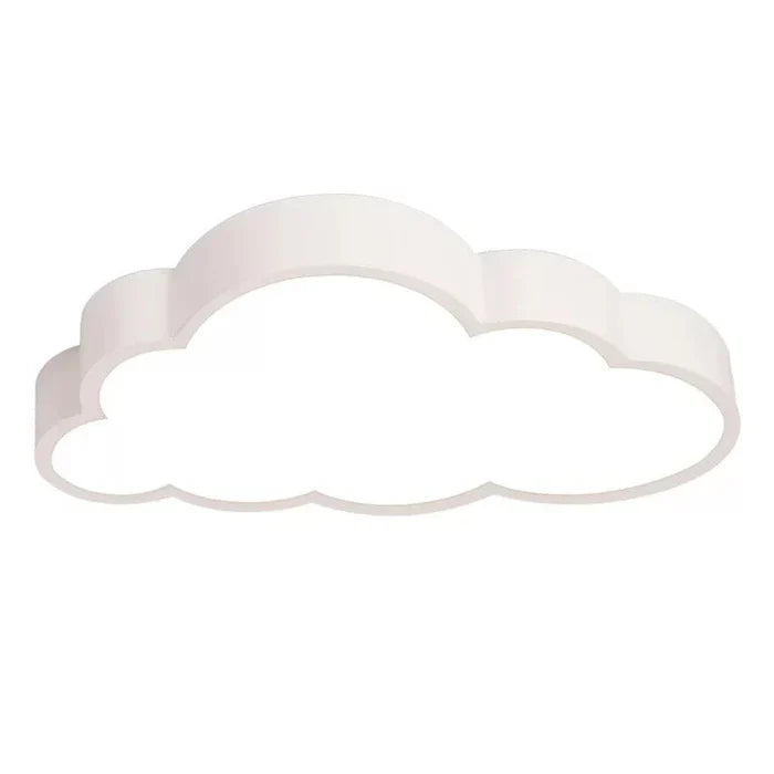 Soft warm white LED ceiling light in a cloud design, creating a gentle glow for a child's bedroom or nursery.