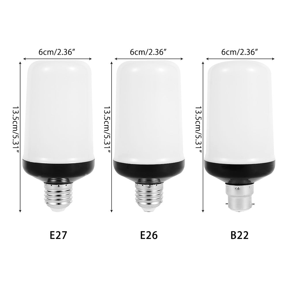 Energy-efficient LED flame bulb, 4 modes, for stunning fire simulation without heat.