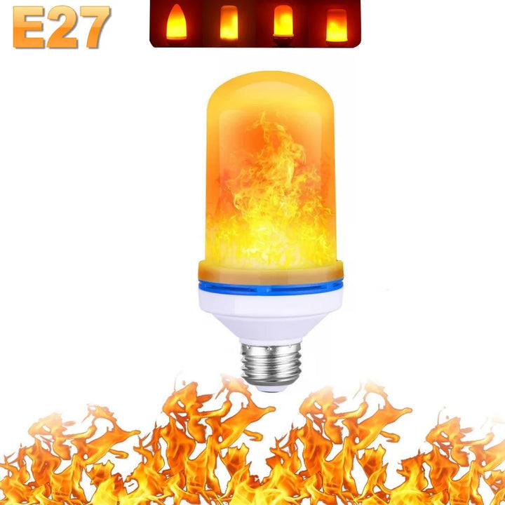 Decorative LED flame lamp for shelves, lanterns, or fixtures, enhancing visual appeal.