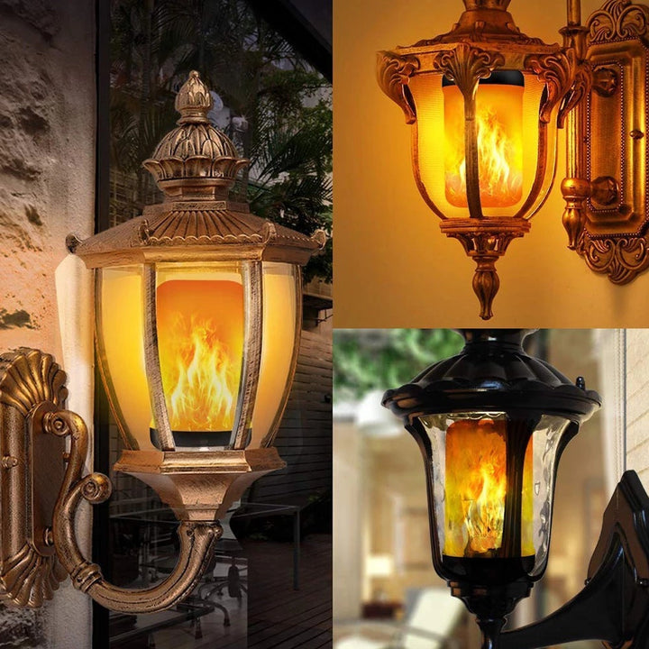 Vivid LED flame light creates cozy mood lighting for living rooms & patios.