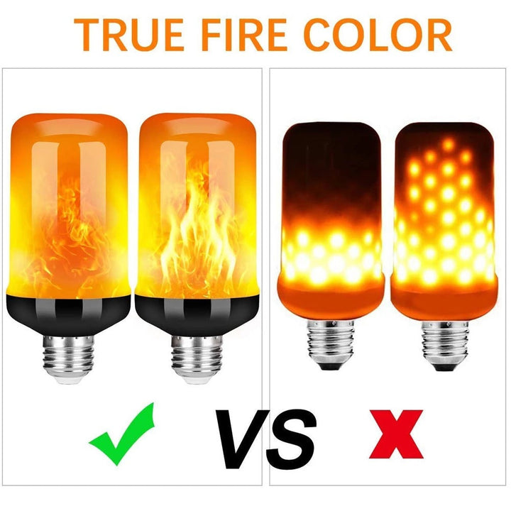 Realistic fire simulation LED bulb, E14, ideal for decorative home ambiance.