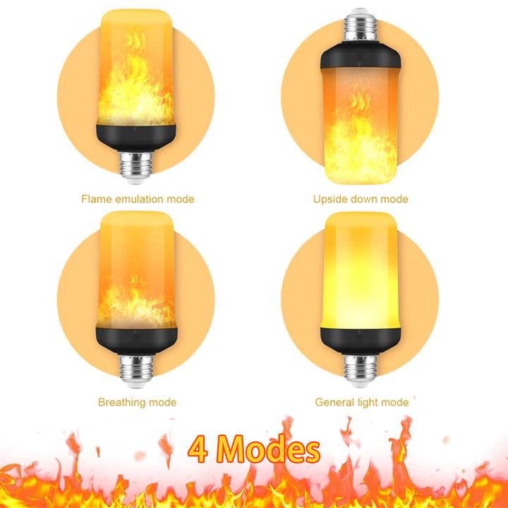 Dynamic LED flame lamp, 4 modes, transforming any space into a warm, inviting haven.