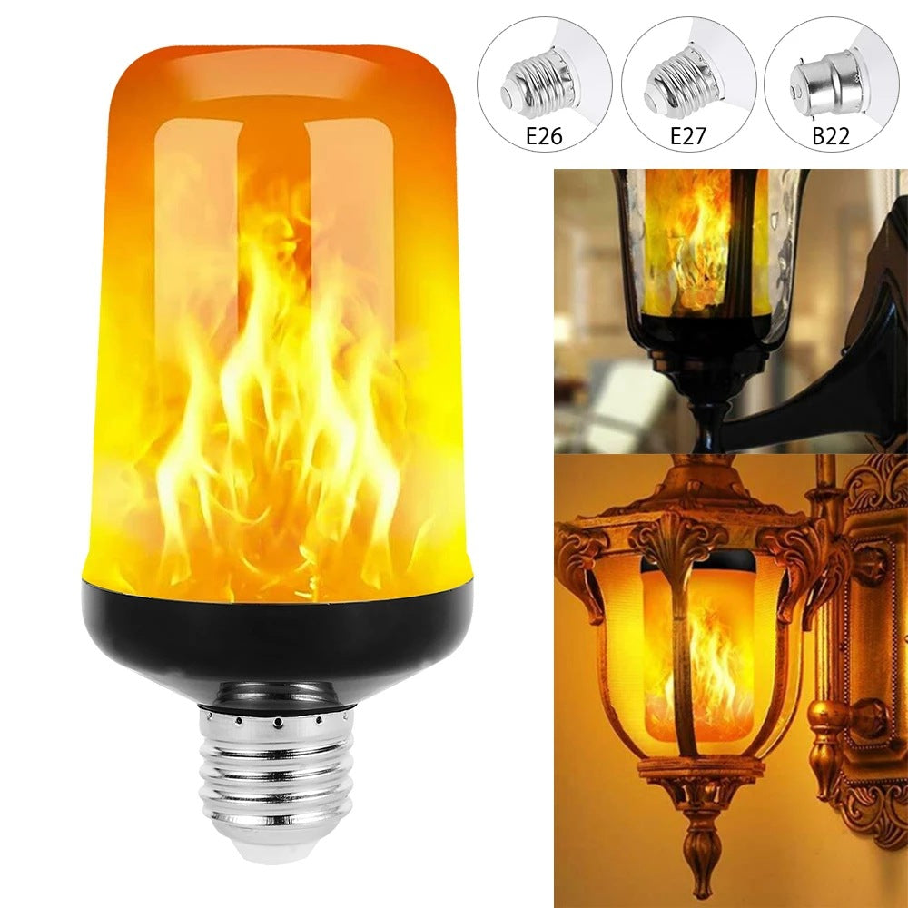 Outdoor suitable LED flame effect lamp, creating enchanting patio or garden ambiance.
