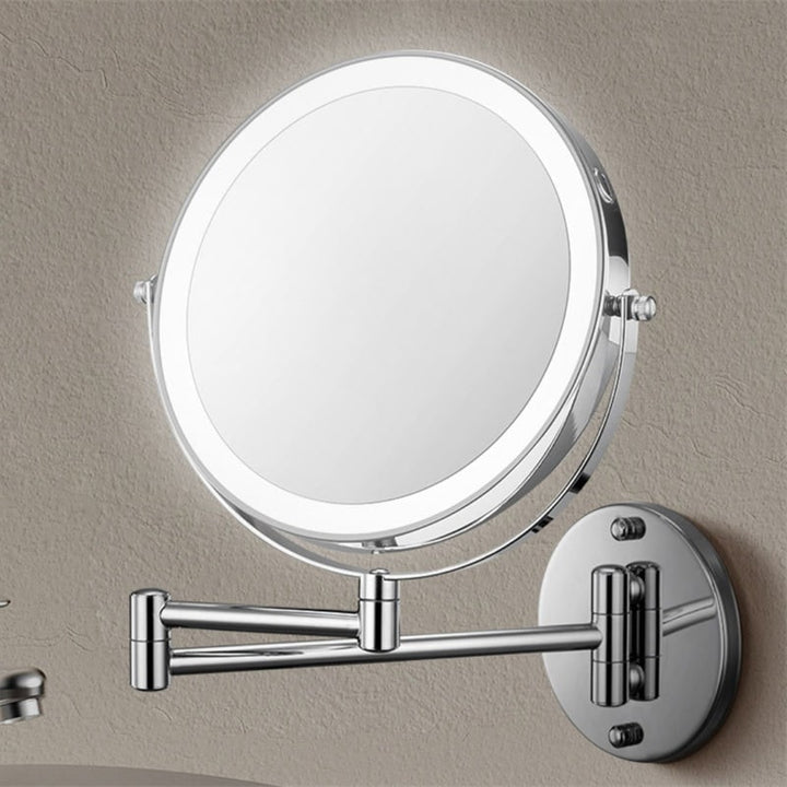 Achieve flawless makeup with this unisex wall mount LED mirror, featuring powerful 10x magnification.